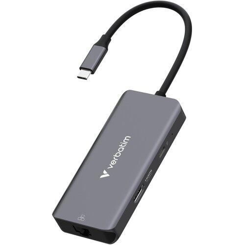 Verbatim HUB ADAPTER 3XUSB-A HDMI 3.2 RJ45 ZA PRENOSNIK IZ ALUMINIJA 32157, (5000345823) Slike