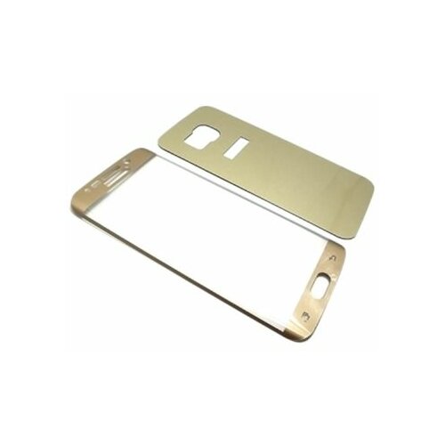 Folija za zastitu ekrana GLASS za Samsung G925 Galaxy S6 Edge 2u1 zakrivljena Gold Slike