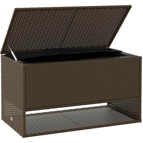  Vanjska kutija za jastuke smeđa 100x55x55,5 cm poli ratan Slike