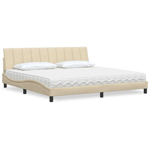  Krevet s madracem krem 200 x 200 cm od tkanine - Krema 200 x 200 cm Slike