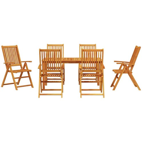  Vrtni set za objed Sklopivi 7 pcs Smeđa Čvrsto drvo akacije Slike