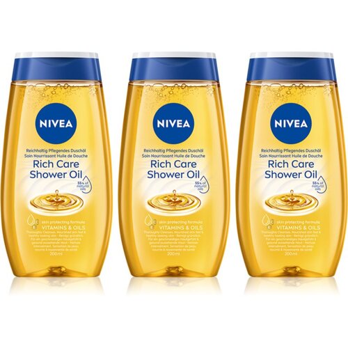 Nivea Natural Caring ulje za tuširanje za suhu kožu 3 x 200 ml Cijene