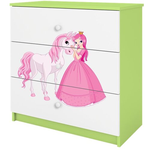 HAPPYKIDS Komoda Dreamy princeza Zelena Cene