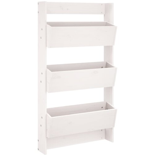 Maison Chic Stenska korita 3-nadstropna 60x18,5x110 cm bela trdna borovina, (21789431) Slike