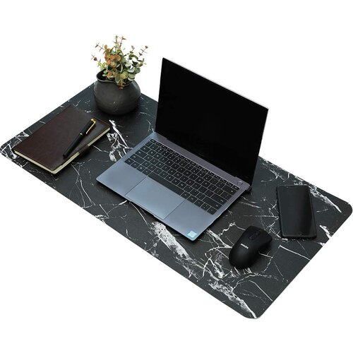 INF Namizna podloga 89x44 cm PU usnje Črna/Marmor, (21257096) Cene