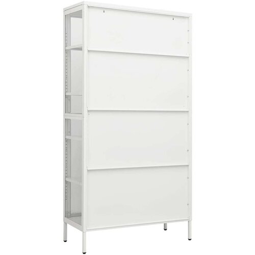 VidaXL Razstavna omarica bela 90x40x180 cm jeklo in kaljeno steklo Slike