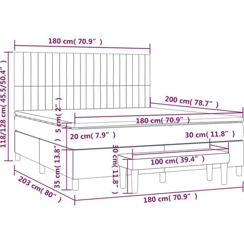 VidaXL Krevet s oprugama i madracem ružičasti 180x200 cm bar&amp;scaron;unasti Slike
