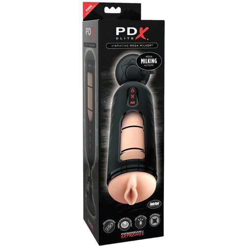 PDX Elite Mega Milker - vibrirajuća umjetna vagina za mužnju penisa (crna) Cijene