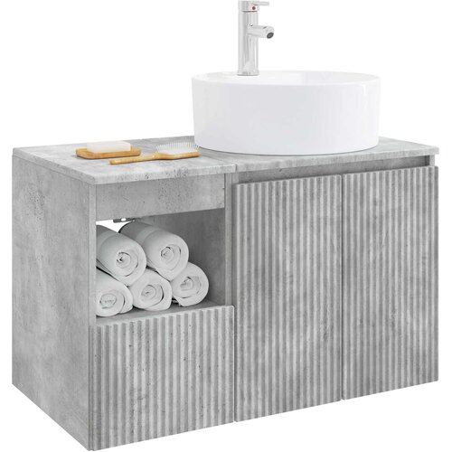  Set namje&amp;scaron;taja za kupaonicu 2 kom. Betonska siva 49,5 x 44,5 x 82 cm Slike