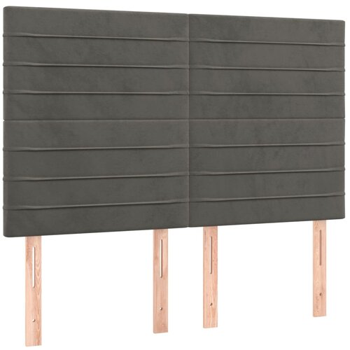 Maison Chic Posteljno vzglavje - Vzglavna omarica 4 kosa temno siv 72x5x78/88 cm žamet, (22078130) Cene