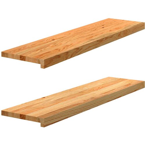 vidaXL Okenske police 2 kosa svetlo rjava 100x25x2 cm trdna hrastovina Cene
