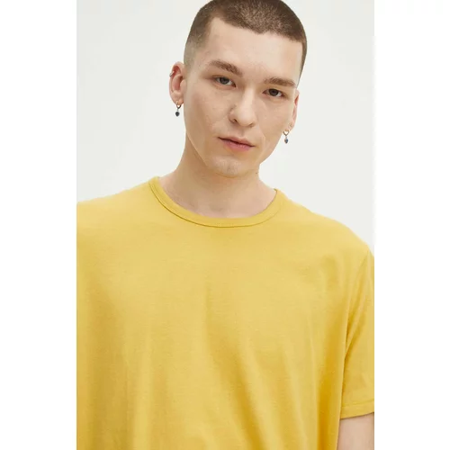 Medicine Bombažna kratka majica moški, rumena barva