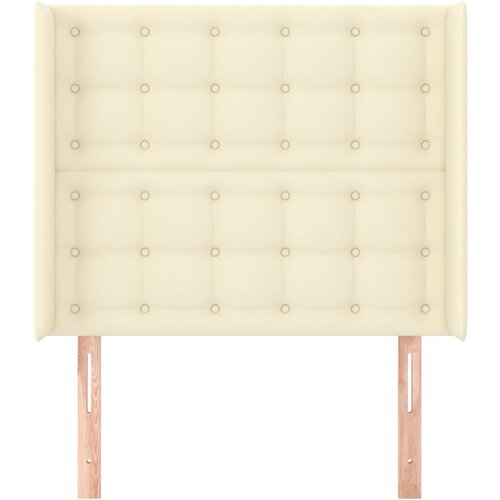  Uzglavlje s u&amp;scaron;ima krem 103x16x118/128 cm od umjetne kože Slike