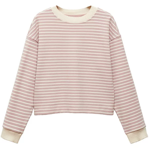 Mango Sweater majica svijetlobež / rosé / bijela