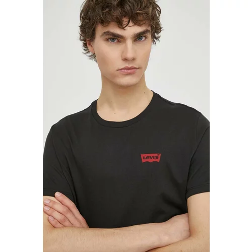 Levi's Bombažna kratka majica 2-pack moški, črna barva