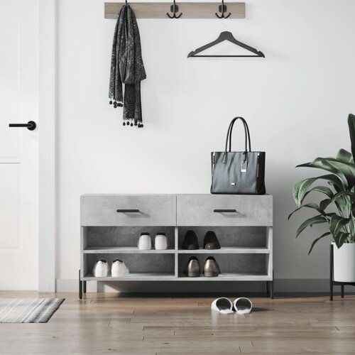 vidaXL Regal za čevlje betonsko siv 102x35x55 cm inženirski les Cene