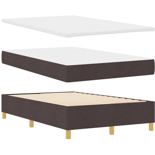  LED Box Spring Krevet Tamno smeđa 120 x 200 cm tkanina Slike