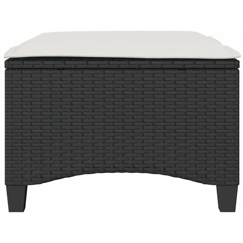  Vrtne stolice s jastucima 2 kom. Crne 55x55x36 cm Poli ratan Slike