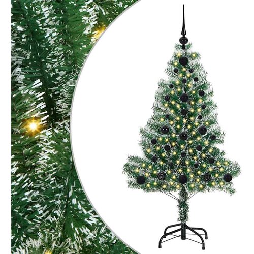 VidaXL Umjetno Božićno Drvo s Snježnim Flokom i LED Svjetlom 120 cm Slike