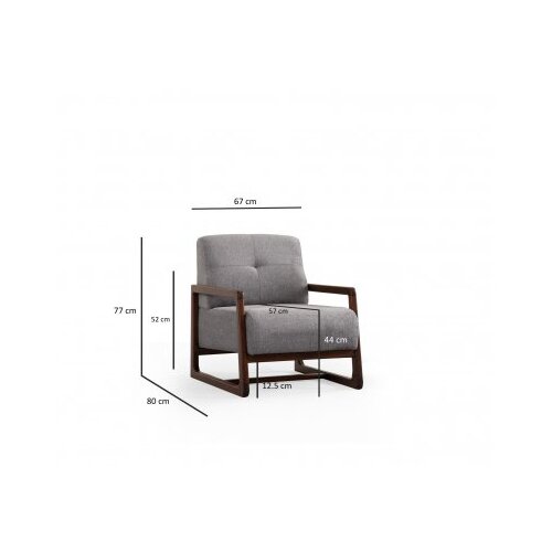 Atelier Del Sofa fotelja athena bergere light grey walnut Slike