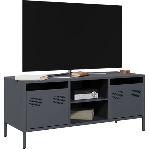 Furnova TV omarica antracitna 101,5x39x43,5 cm hladno valjano jeklo, (21923819) Cene