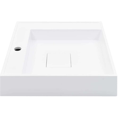 VidaXL Umivalnik 50x50x12,3 cm liti mineral/marmor bel Slike