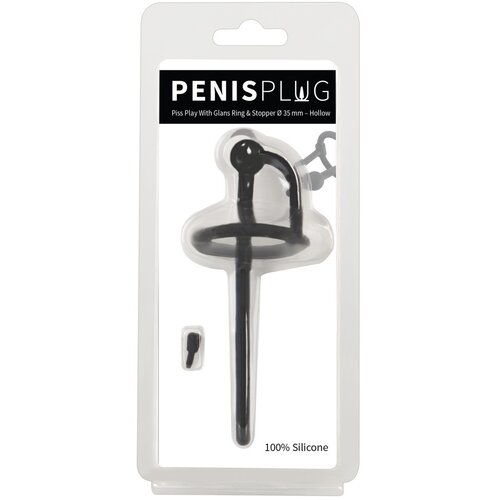 Penis Plug silikonski uretralni dilatator s glans prstenom (0,6 mm) - crni Cijene