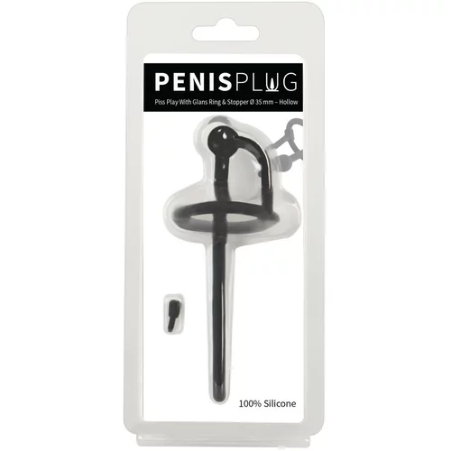 Penis Plug silikonski uretralni dilatator s glans prstenom (0,6 mm) - crni