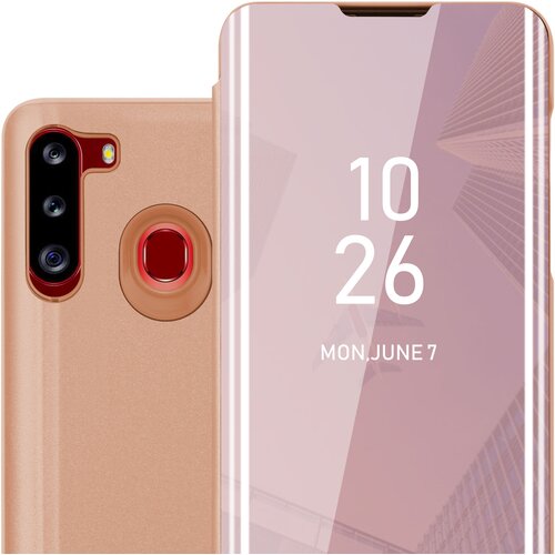 Cadorabo CARE, združljiv s Samsungom v Kunzit Pink - prozorno za za&amp;scaron;čito z ogledalom z zrcalo z funkcijo stojala 360 stopinj za&amp;scaron;čita, (20569153) Slike