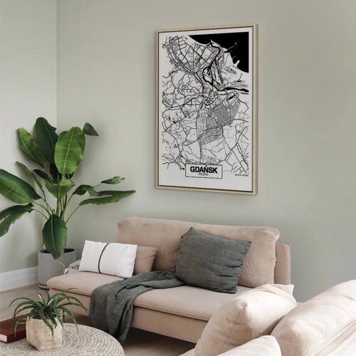  Slika - City Plan: Gdansk (1 Part) Vertical 60x90 U prirodnom drvenom okviru Slike