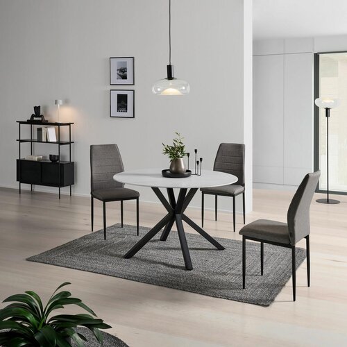 MID.YOU Jedilna Miza Birmingham, Keramika, Bela, &amp;Oslash; 118cm Slike
