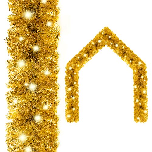 vidaXL Božična girlanda z LED lučkami 20 m zlata Cene