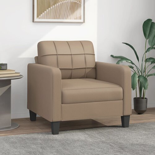  The Living Store Fotelj kapučino 60 cm umetno usnje - Enosed, (21445345) Cene