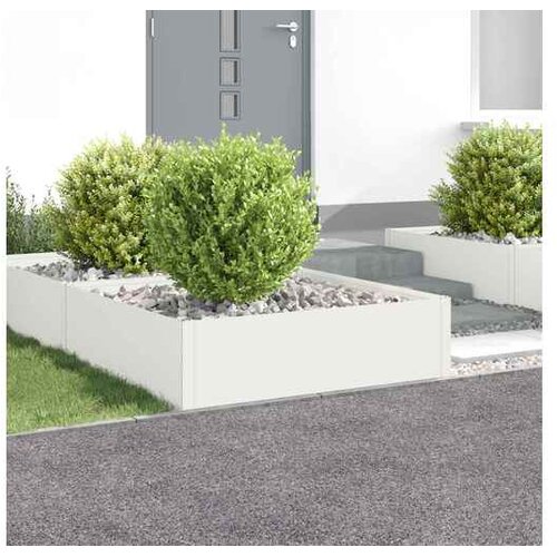 vidaXL Ograda oko Travnjaka 4 kom. 100 x 100 x 35 cm Čelik Bijela - Bijela 100 x 100 x 35 cm 4 Cijene