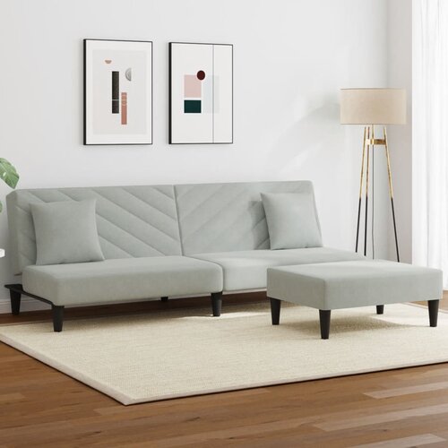vidaXL 2-dijelni set sofa s jastucima svjetlosivi baršunasti Cijene