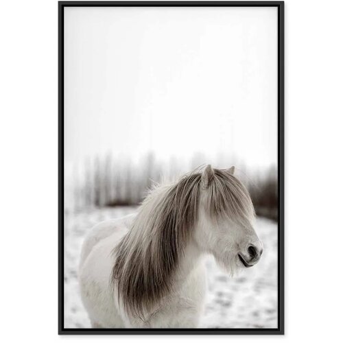  Slika - Horse Mane (1 Part) Vertical 40x60 U crnom drvenom okviru Slike