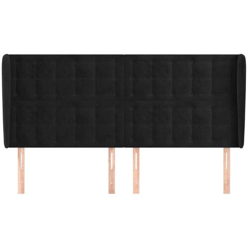  Uzglavlje s u&amp;scaron;ima crni 203x23x118/128 cm bar&amp;scaron;unasti Slike
