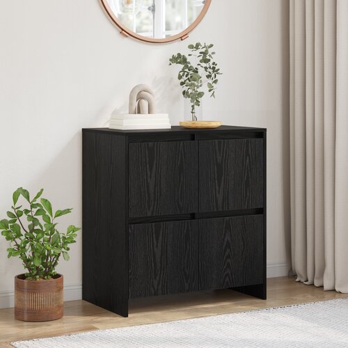 vidaXL s vratima Crni hrast 70 x 41 x 75 cm Konstruirano drvo Cene