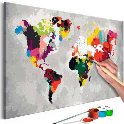  Slika za samostalno slikanje - World Map (Bright Colours) 60x40 Cijene