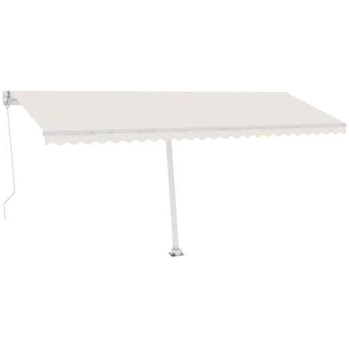 vidaXL Ročno zložljiva tenda z LED lučmi 500x300 cm krem, (20966150) Cene