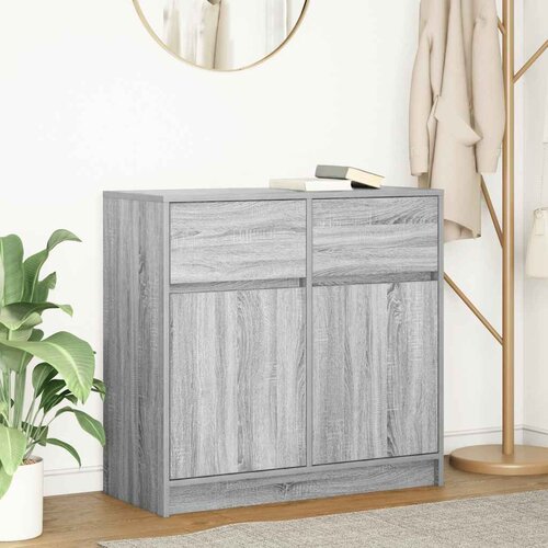 vidaXL Komoda s predalom siva sonoma 80x34x76 cm inženirski les Cene