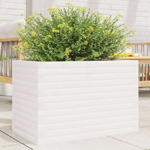  Vrtna sadilica bijela 70x40x46 cm od masivne borovine Slike