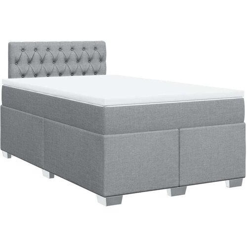  Krevet s oprugama i madracem svjetlosivi 120x190 cm od tkanine Slike
