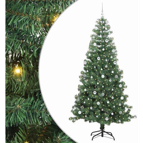 vidaXL Božično drevo med 300 LED z stojalom Zelena 240 cm PVC, (5000067188) Cene