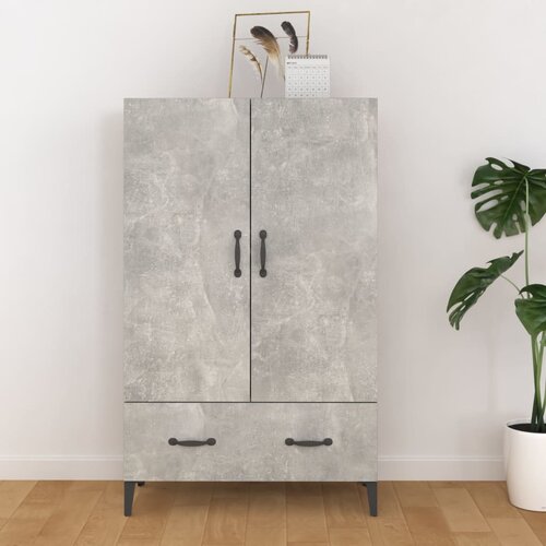 The Living Store Visoka omarica betonsko siva 70x31x115 cm konstruiran les - Visoka Omarica, (21436189) Slike