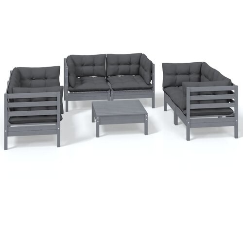 Maison Chic Seti vrtnega pohištva - Vrtna garnitura - Vrtni pohištvo set 7-delna z blazinami trdna borovina, (21802240) Cene