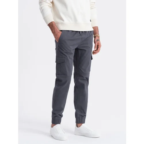 Ombre Men's JOGGERS pants with zippered cargo pockets - graphite