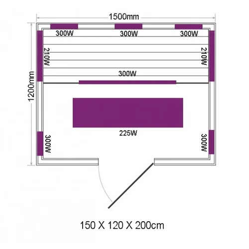 Sanotechnik infracrvena sauna Open (6 reflektora s crvenim svjetlom, 150 x 120 x 200 cm)