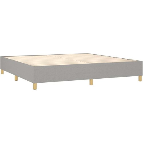  Krevet box spring s madracem LED svjetlosivi 200x200 cm tkanina Slike
