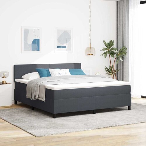  LED Box Spring Krevet Tamno siva i bijela 180 x 200 cm Cijene
